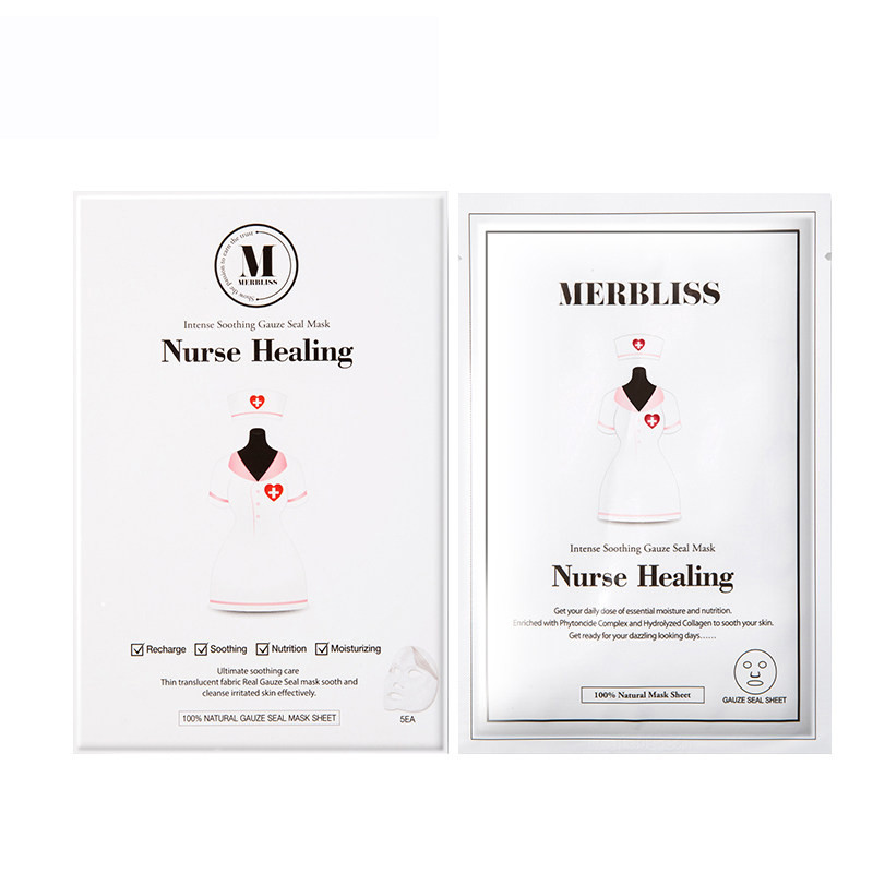 茉贝丽思（MERBLISS）天使舒缓面膜 护士纱布面膜 补水保湿镇静舒缓超薄急救面膜 护士面膜 5片/盒