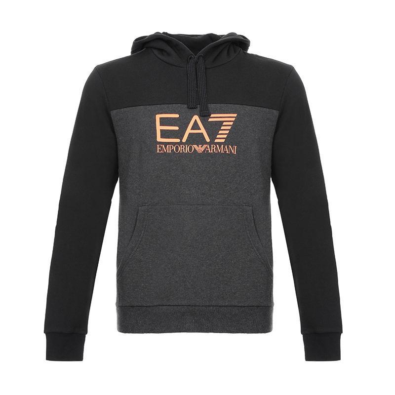 EMPORIO ARMANI EA7 阿玛尼 男士混纺连帽卫衣运动衫套头衫 6ZPM38 PJ07Z 3909-杂灰色LOGO图案 M