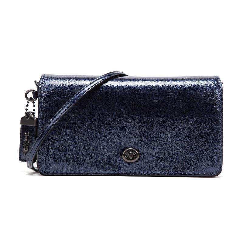 COACH 蔻驰 女士DINKY系列皮革单肩包斜挎包 35521 V5BL9-金属蓝色