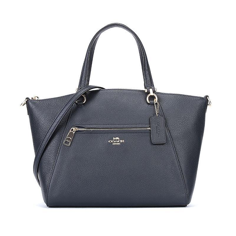COACH 蔻驰 女士抛光粒面皮革PRAIRIE手提包单肩包 58874 LINAV-海军蓝