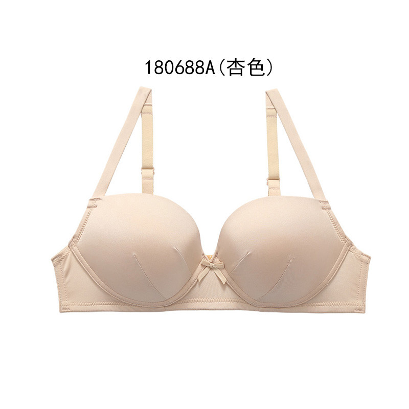 歌瑞尔甜美时尚性感小胸聚拢内衣舒适无钢圈少女士文胸罩ABB18047 C80 180688A-杏色