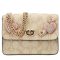 COACH 蔻驰 链条包女包 女士单肩斜挎链条包小方包 奢侈品 卡其色