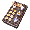 青灰釉陶瓷茶具竹制茶盘茶台日式简约功夫茶具套装 青灰茶具9头配帘竹
