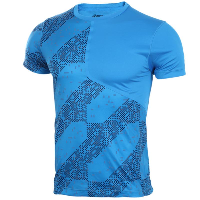 ASICS亚瑟士男装T恤秋运动休闲吸湿排汗速干反光训练短袖151301 S 151301-1186