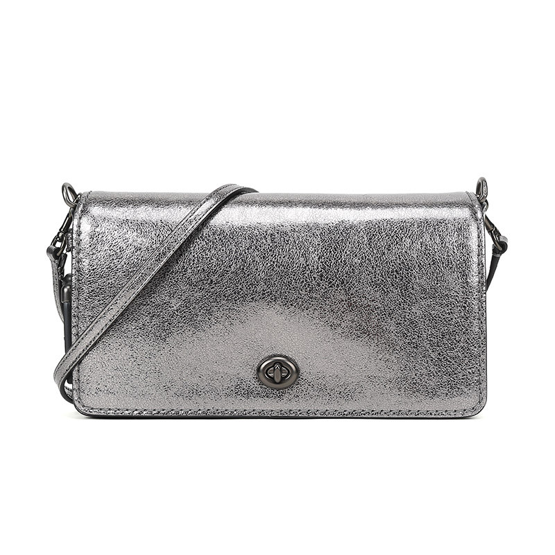 COACH 蔻驰 女士DINKY系列皮革单肩包斜挎包 35521 V5M4Z-金属石墨色