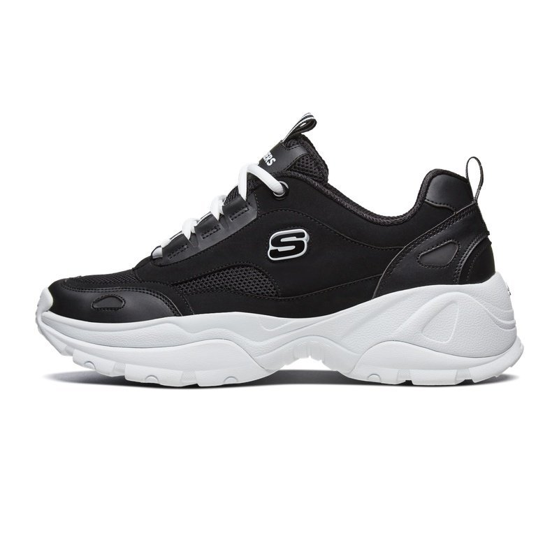 Skechers斯凯奇男鞋新款厚底增高老爹鞋时尚复古户外鞋-999103 黑色/BLK 39