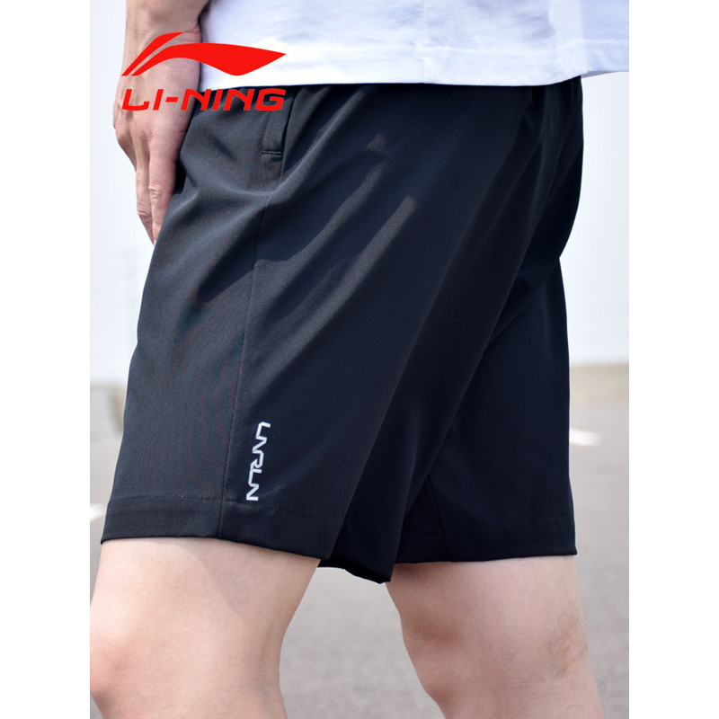李宁(LI-NING)运动短裤男士训练系列综合短装速干针织运动裤AKSL035 AKSL035-1黑 3XL/190