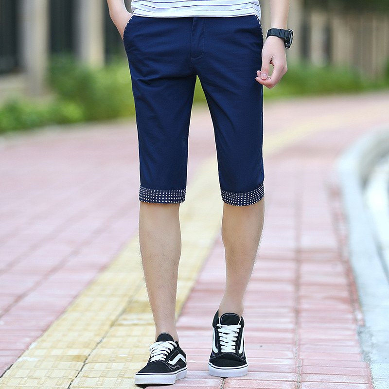 庄吉 2019男士夏季新款短裤潮流韩版五分薄款休闲运动沙滩裤男JU-YC-999 36 JU-YC-999宝蓝色