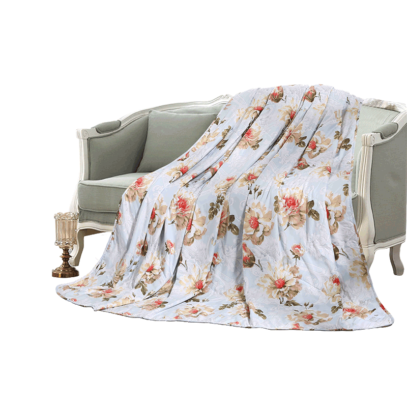 圣之花全涤磨毛印花夏被