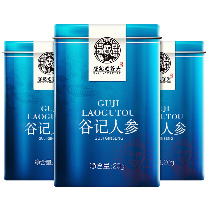 谷记老谷头人参片3罐装