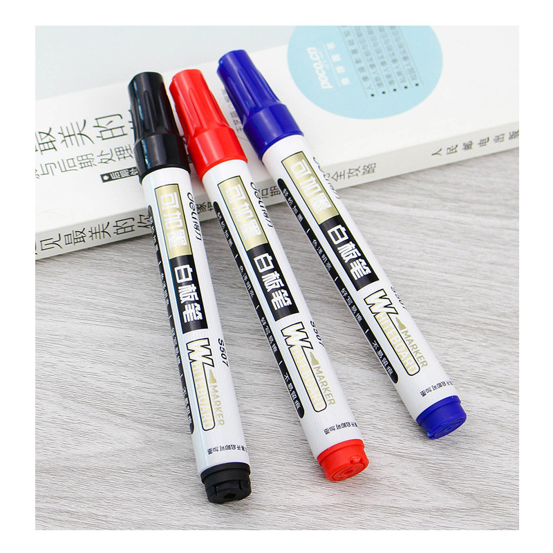 得力(deli) 可加墨白板笔 10支/盒*3盒 DT 88634 蓝色