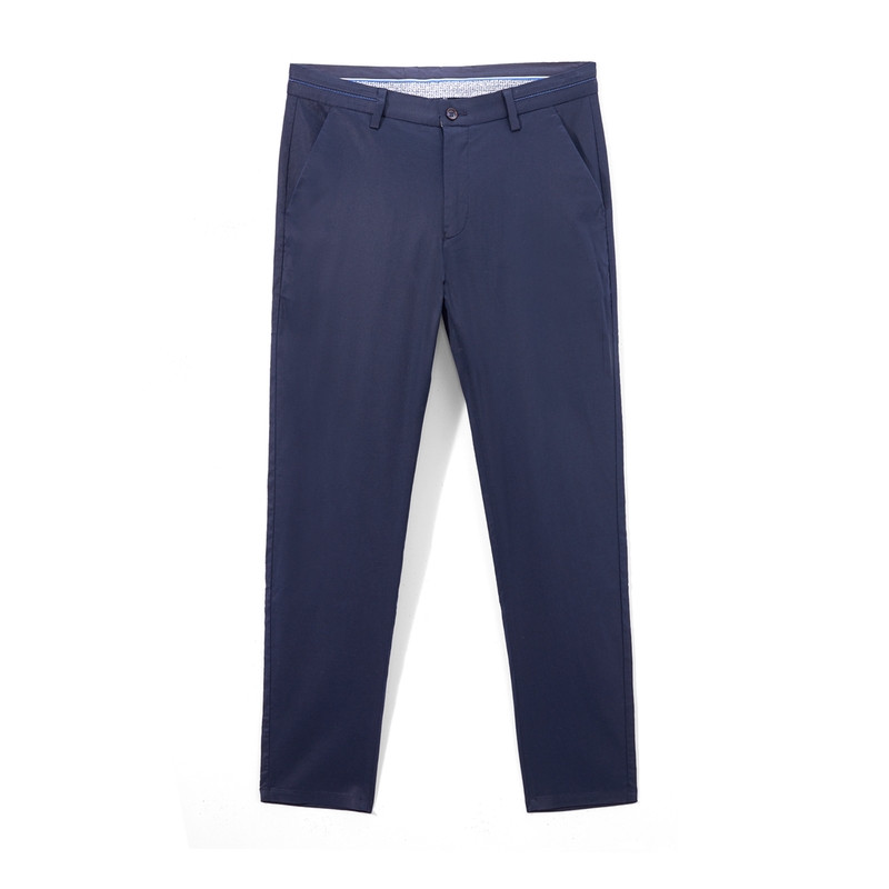 Hieiika海一家男装2019夏季简约长裤纯色商务休闲水洗直筒休闲裤 藏青60 170/78A