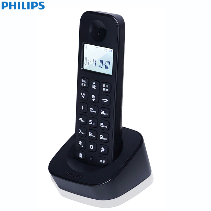 飞利浦(Philips) DCTG160 数字无绳电话机单主机/商务办公/普通家用/来电显示电话机（黑色）