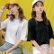 碧芮短袖t恤女2019新款夏季半袖印花春装条纹ins潮宽松衣服女装上衣 粉色075 XXL