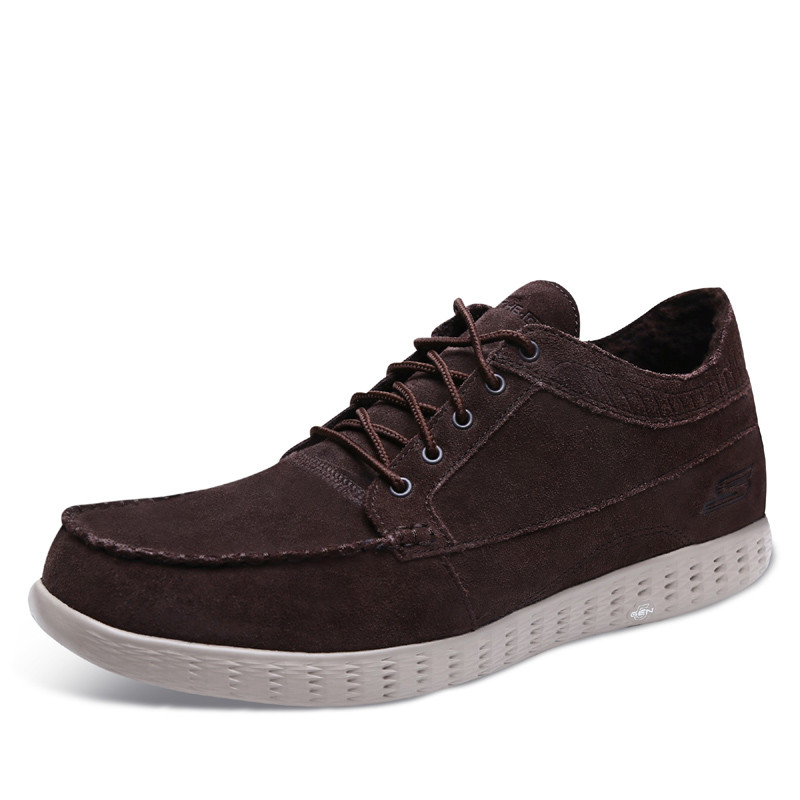 SKECHERS斯凯奇ON-THE-GO GLIDE 男士轻质毛里系带船鞋53692-NVY 39.5码 巧克力/CHOC