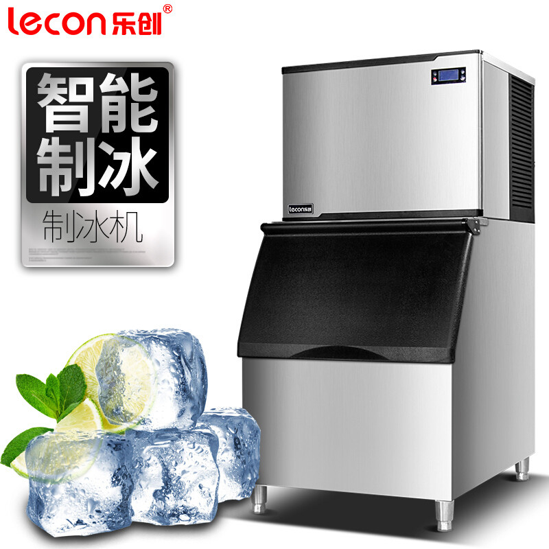 乐创 商用制冰机方块冰块机自动奶茶店酒吧KTV 300KG制冰机14*18格