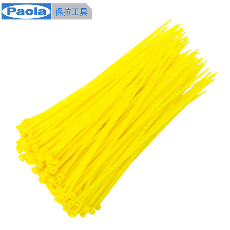 【苏宁自营】保拉(Paola) 黄色优质尼龙扎线带3.6×250mm（100根）捆/绑/理/束线带 5866