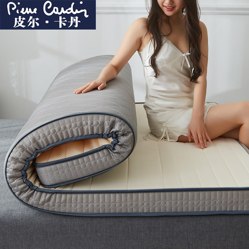 皮尔卡丹(Pierre Cardin)家纺 四季天然乳胶记忆棉加厚床垫1.5米海绵软垫单人1.2m学生宿舍榻榻米垫子 灰白（厚约7cm）【进口乳胶，久睡不塌陷】 1.2*2.0m（单人床）