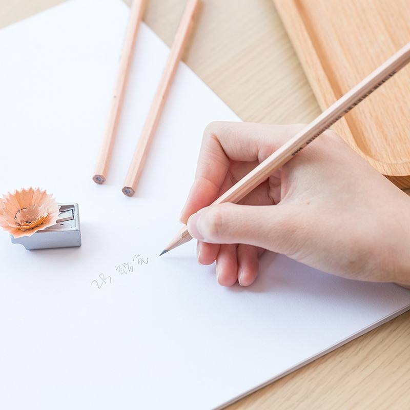 得力(deli)木世界系列六角笔杆原木HB铅笔素描绘图学生铅笔 50支/筒S908 黑色 黑色