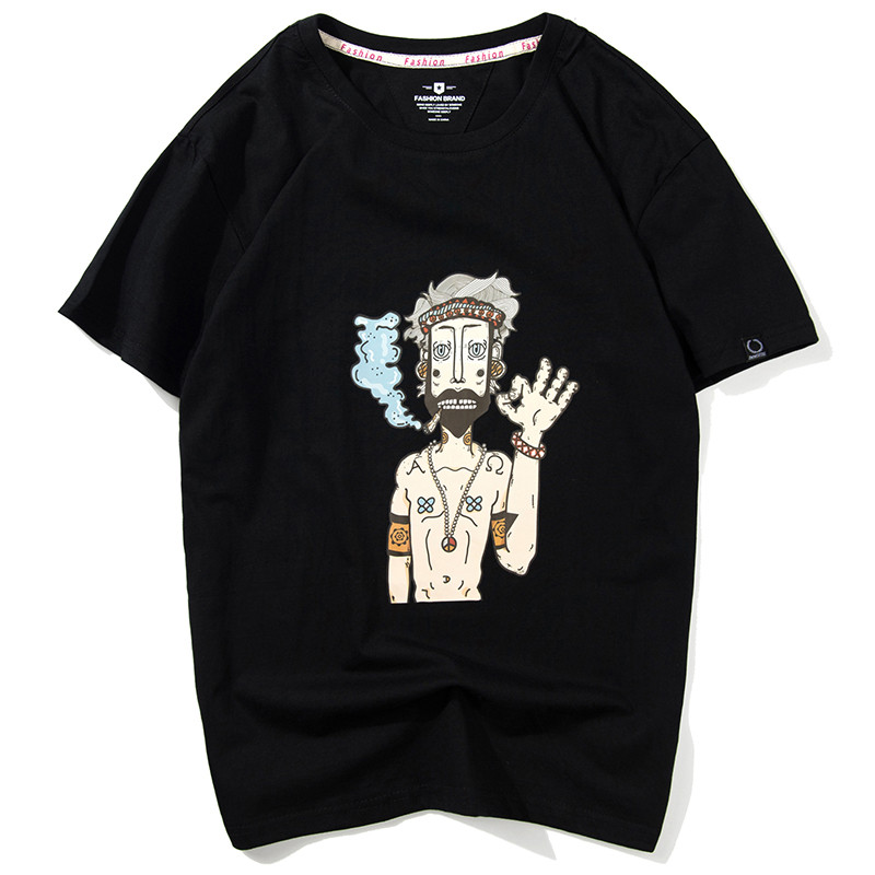 超音狼夏款 吸烟大叔短袖LSZC-3266 XXXL 黑色