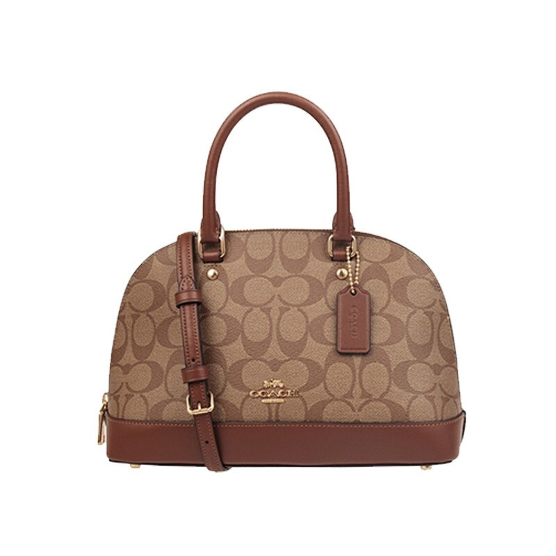 COACH/蔻驰女士时尚小号贝壳包手提包单肩斜挎多用包27583 F27583浅棕