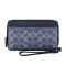 COACH 蔻驰 奢侈品 欧美时尚商务男士手拿包藏青LOGO款PVC大号手包钱包 藏青色