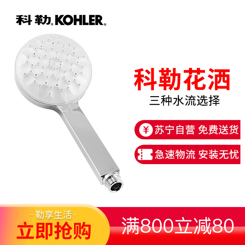 【预售两周】科勒淋浴花洒喷头增压手持莲蓬头家用热水器淋雨套装浴室洗澡加压 银色99062