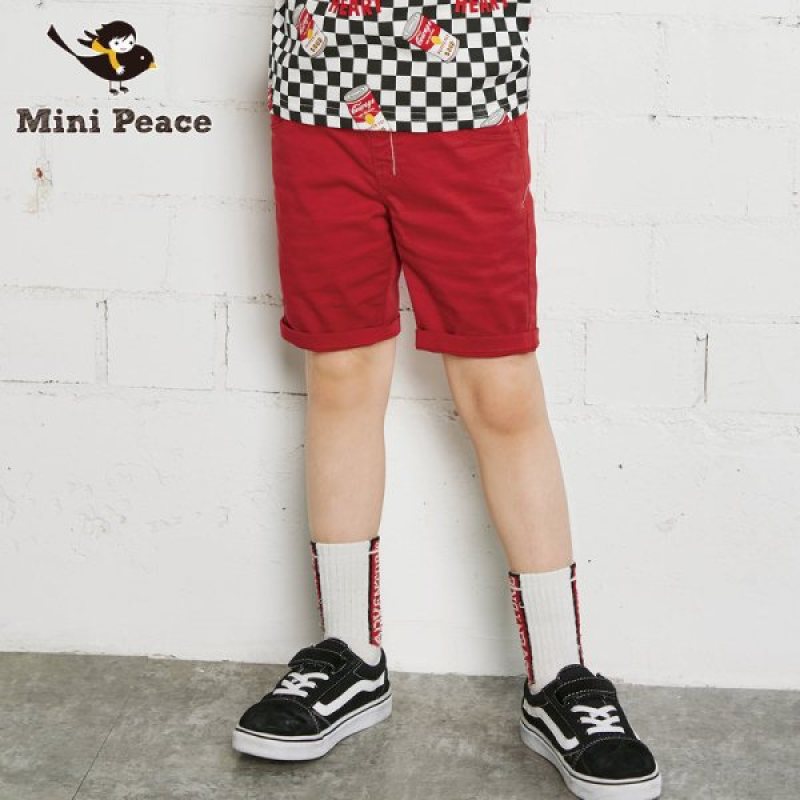 minipeace太平鸟童装男童休闲短裤五分裤儿童运动裤2019夏装新款 红色 150