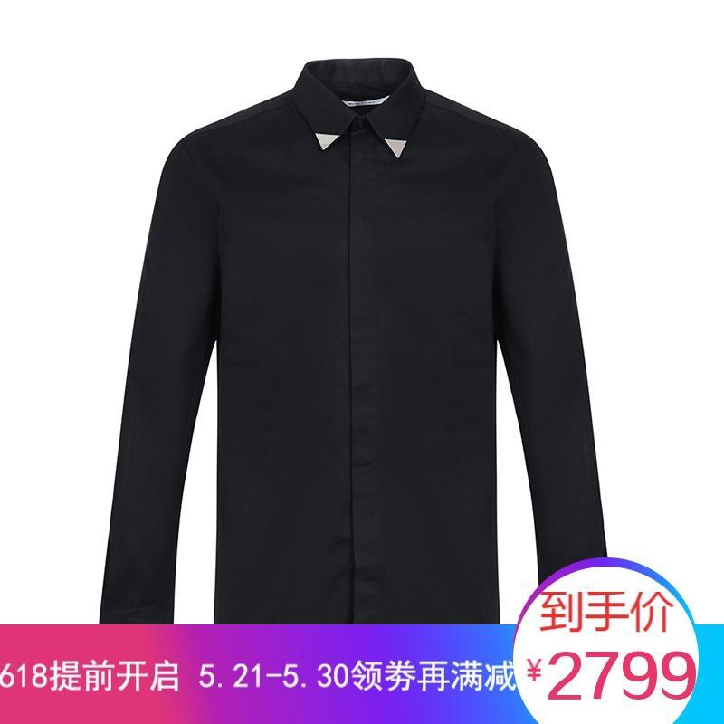 GIVENCHY 纪梵希 男士棉质长袖衬衫 16F6202361 001-黑色 40