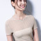 2019速卖通短袖T恤女新款夏季性纱上衣女 XL 杏色