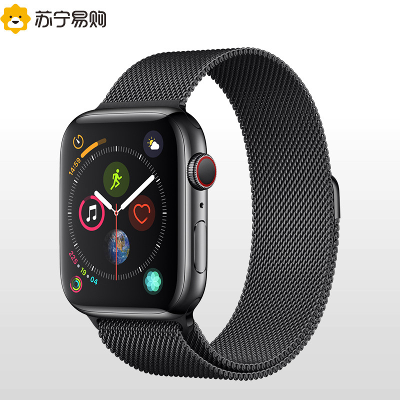 Apple Watch Series4智能手表GPS+蜂窝网络款 44毫米深空黑色不锈钢表壳搭配深空黑色米兰尼斯/JSD