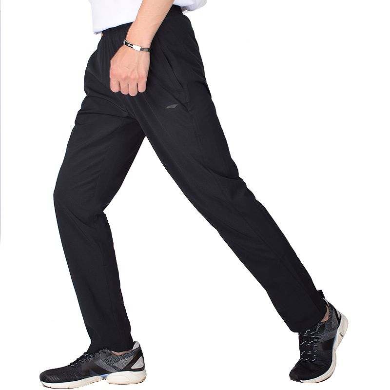 李宁(LI-NING)运动速干长裤男士平口夏季梭织干爽透气慢跑裤AYKP275 AYKP275-1标准黑 XXL/185