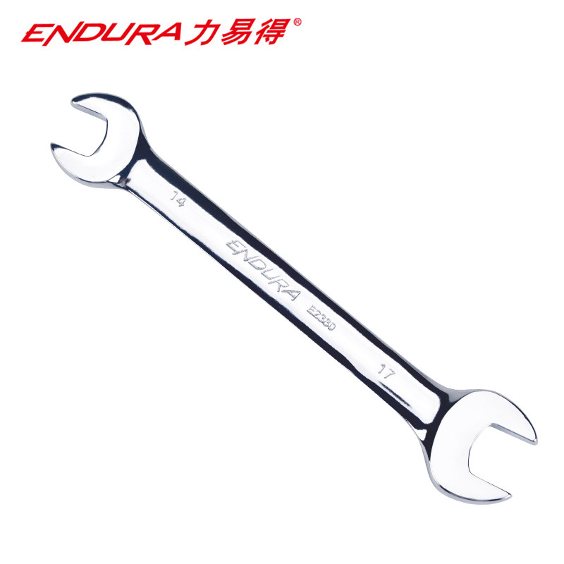 力易得（ENDURA）E2380全抛光铬钒钢 双头呆扳手14*17mm 1把（2把起订货期3-5天）