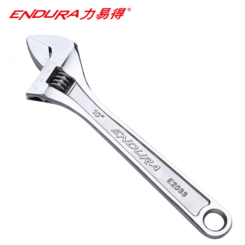 力易得（ENDURA）12英寸重型铬钒钢活扳手 带刻度 E2034 1把（货期3-5天）