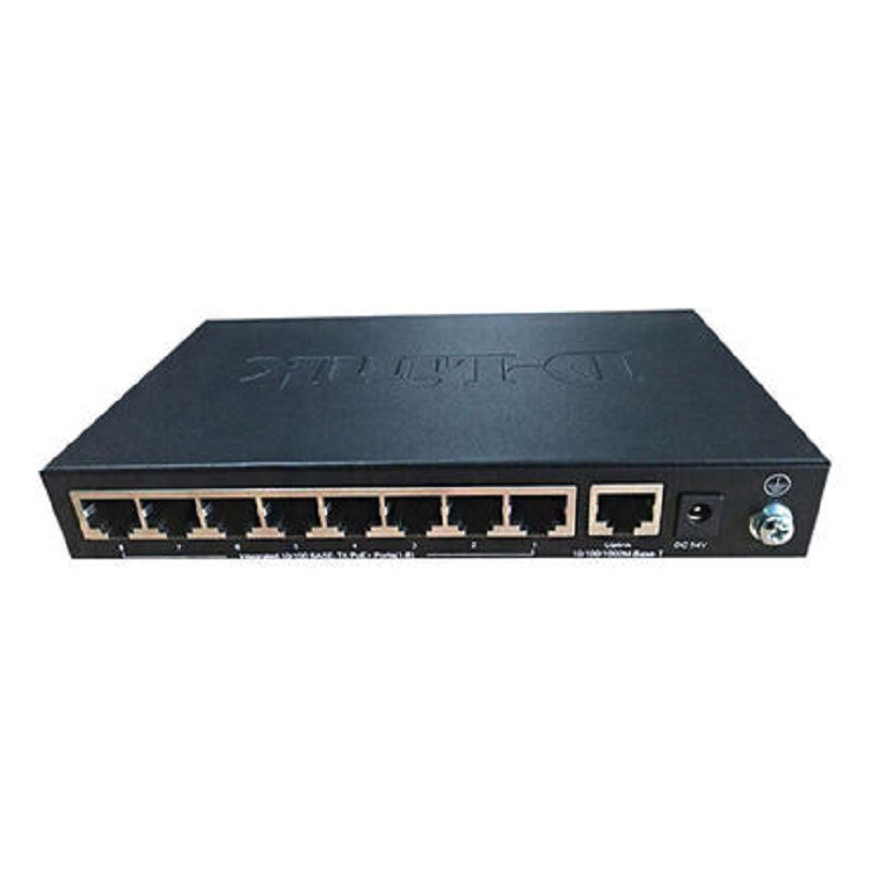 【精选】友讯（D-LINK）DES-1009P+ 百兆8口标准POE桌面式交换机 千兆上联 可壁挂