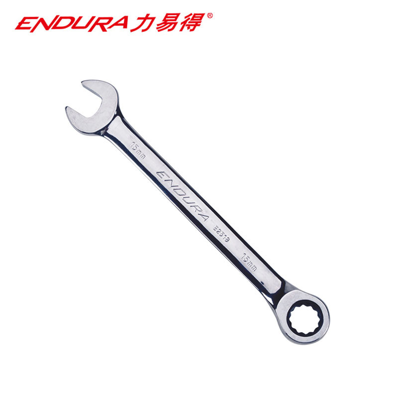 力易得 全抛光棘轮两用扳手 开口梅花快速扳手16mm E2519 1把（货期3-5天）
