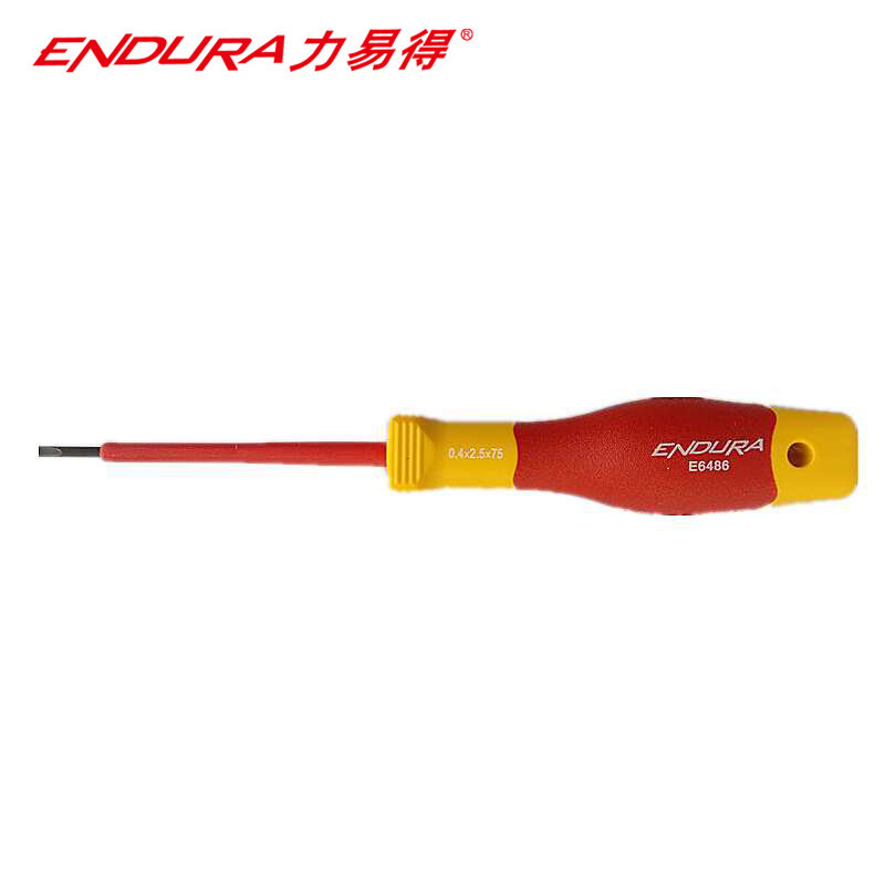 力易得(ENDURA) VDE绝缘高压十字双色螺丝刀 耐压1000V 螺丝批改锥 PH1*80mm（2把）