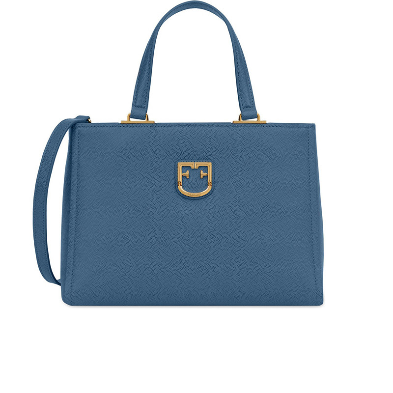 FURLA/芙拉2019春夏新款BELVEDERE系列S号牛皮革女士背提托特包_1 灰蓝色