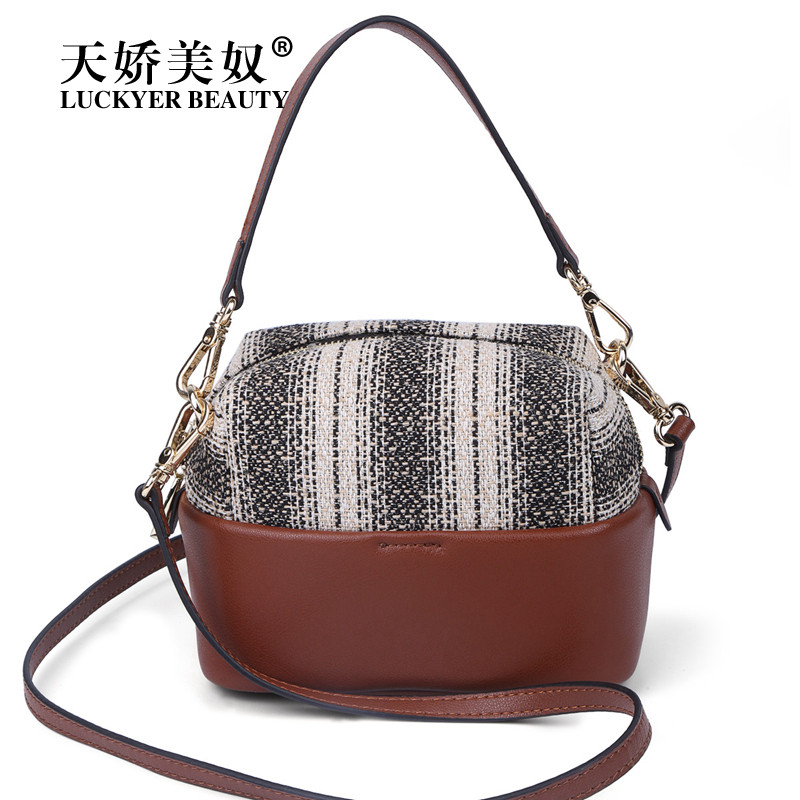2019新款百搭斜挎包女包斜跨单肩小包包简约小方包时尚 棕色