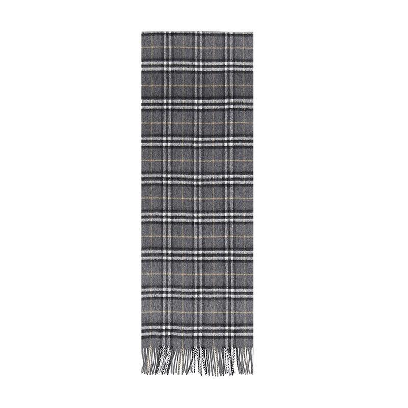BURBERRY 博柏利 男女通用经典VINTAGE格纹羊绒围巾 8004723 4079000 80047181-古锡灰