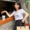 印花短袖T恤女2019新款韩版ins修身衣服半袖上衣夏季 M 白色