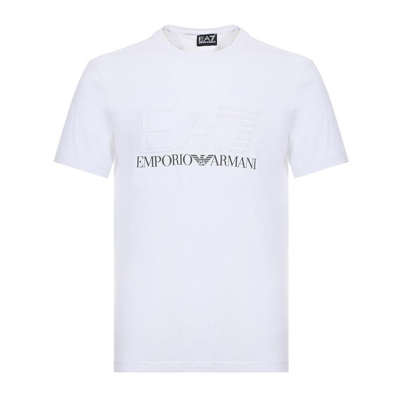 EMPORIO ARMANI EA7 阿玛尼 男士棉质圆领短袖T恤衫 3GPT04 PJ03Z 1100-白色 L