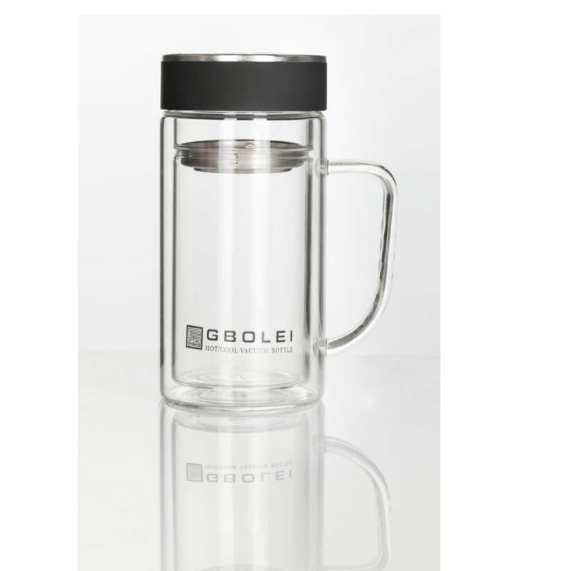 伯雷 JF-02 简风双层玻璃杯400ML（个） 白色