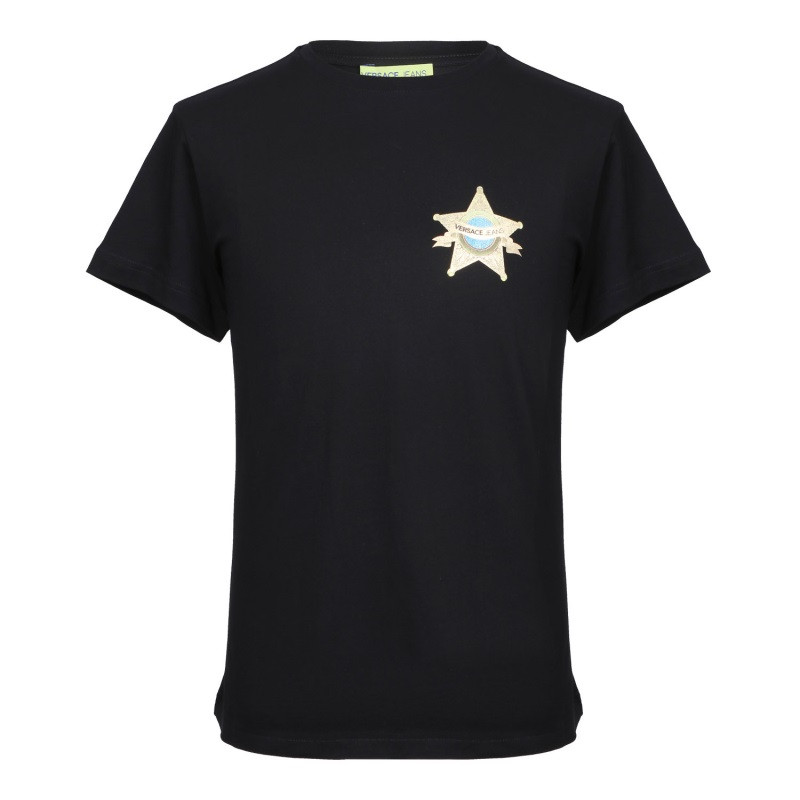 VERSACE JEANS 男士黑色棉质短袖T恤衫 B3GTB73D 36598 899 XXL 黑色