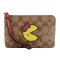 COACH 蔻驰 奢侈品 欧美时尚女士深卡其色印花人造革短款零钱包手包