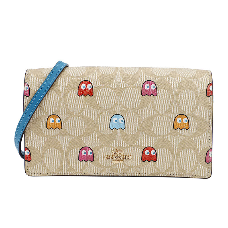 COACH 蔻驰 奢侈品 欧美时尚女士手包卡其色人造革单肩斜挎包 卡其色