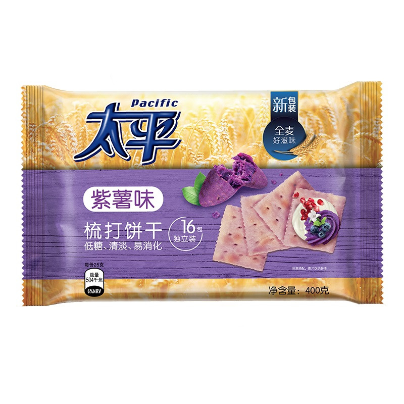 太平梳打饼干紫薯味400g