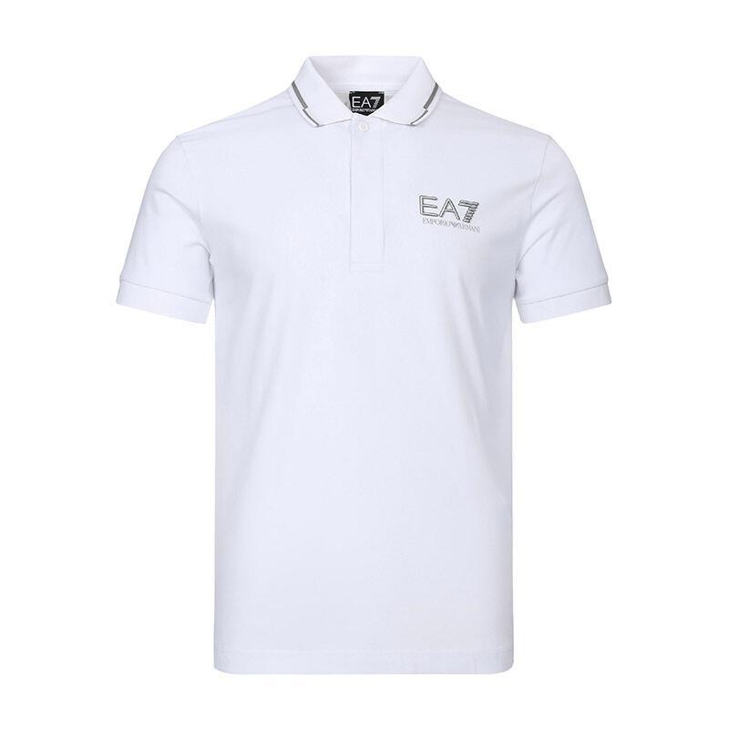 EMPORIO ARMANI EA7 阿玛尼 男款棉质短袖POLO衫 3GPF55 PJ03Z 1100-白色 L