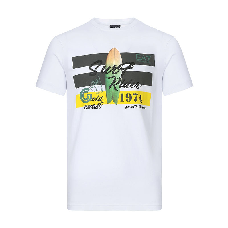 EMPORIO ARMANI EA7 阿玛尼 男款棉质圆领短袖T恤 3GPT15 PJT7Z XXL 1100-白色