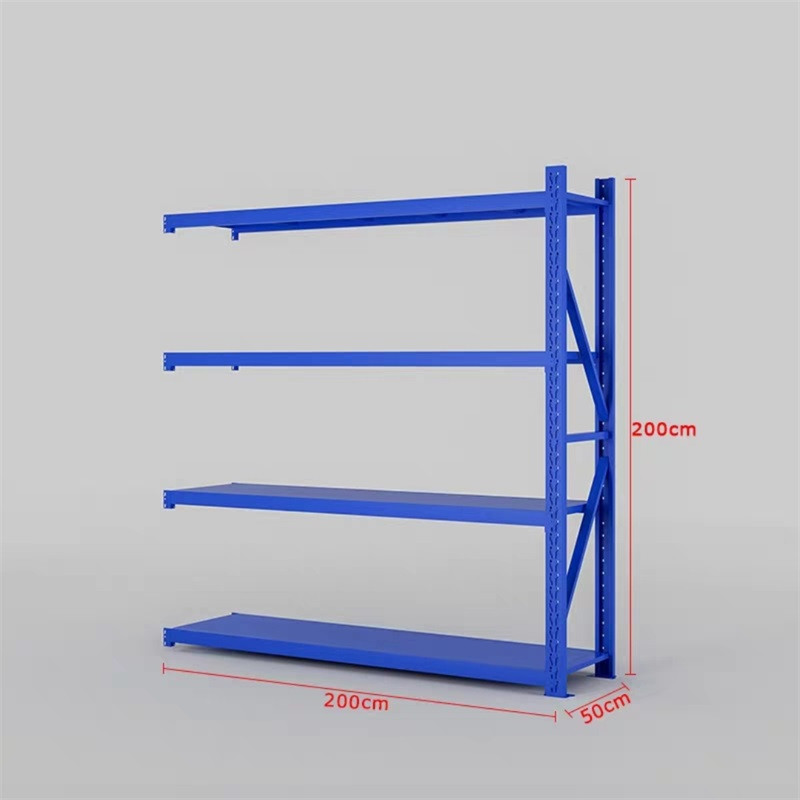 豫亨 办公家具重型仓库货架置物架货物架子重型商超仓储货架仓库重型货架多层仓储货架展示架自由组合可拆卸铁架子 加厚款200*50*200蓝色副架
